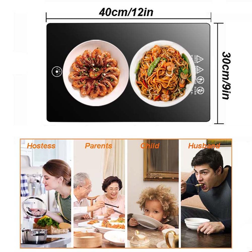 FYRTA Bandeja de calentamiento eléctrico, servidor buffet portátil caliente, con control de temperatura 2 (90 °C/120 °C) perfecto para buffets, restaurantes, eventos y cenas caseras mantienen