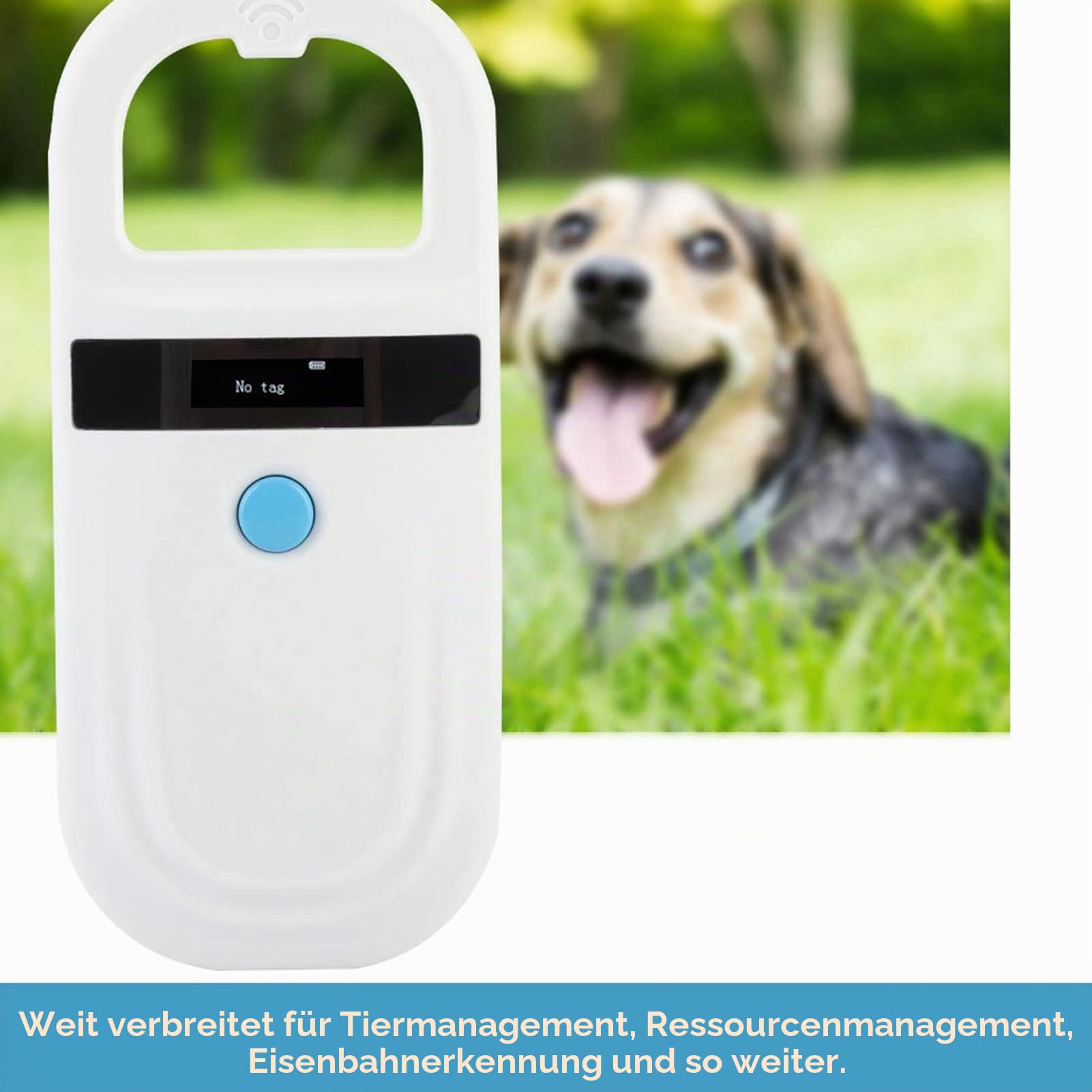 Chiplesegerät Für Tiere, RFID Microchip Scanner, 134.2Khz-ID-Mikrochip-Reader, Pet Scanner, OLED-Anzeige, 128 Stück Tag-Informationsspeicher für die Tierverfolgung, für FDX-B (ISO11784 / 85) und EMID