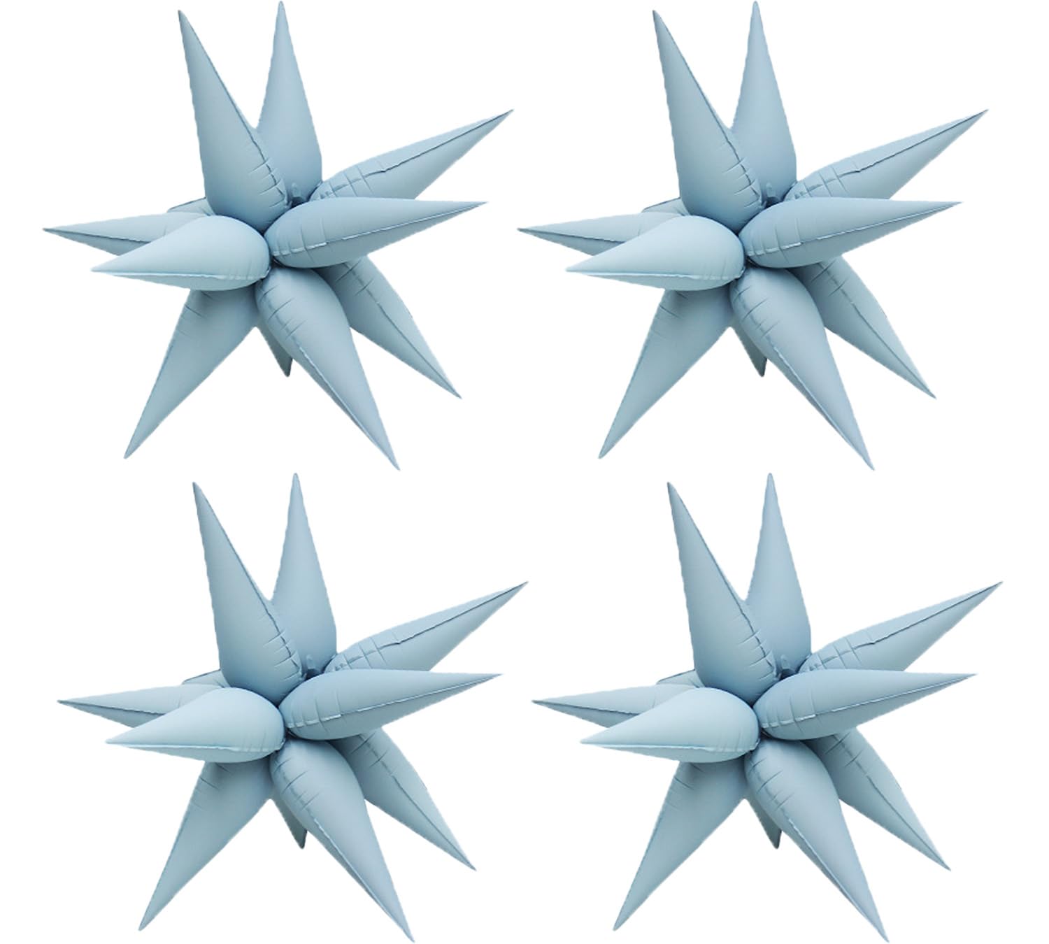 50pcs Matte Blue 20' Water Drop Foil Cone Mylar Balloons Matte Blue Star Balloons Explosion Star for Girls Boys Birthday Party Wedding Baby Shower