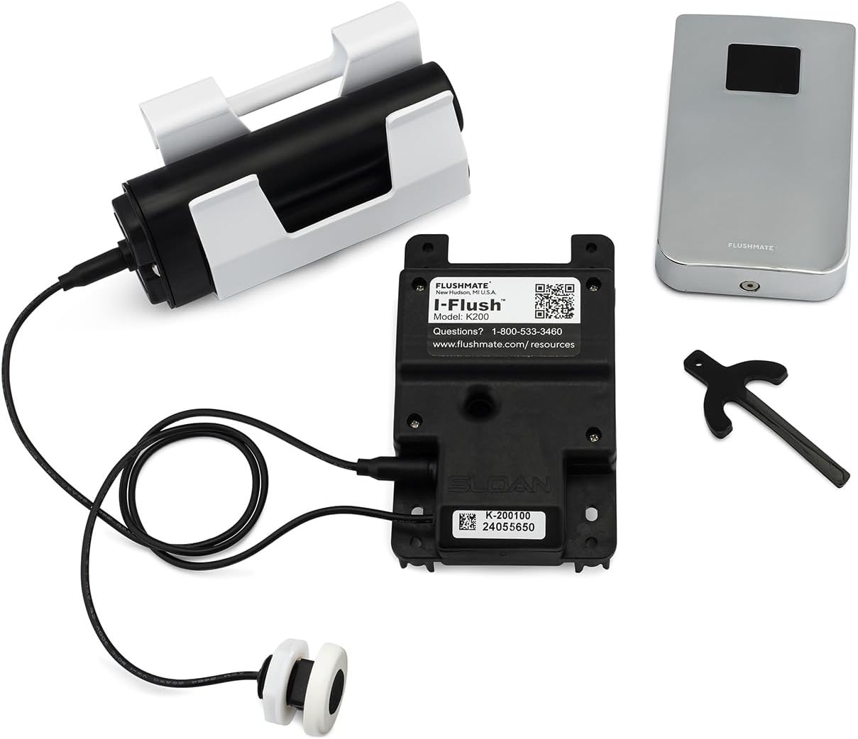Flushmate I-Flush On-Wall Sensor Automatic Flushing System: Intended for 503, 503H, 503UH, and 504 Series, Hands-Free Operation, Powerful Pressure-Assist System, Chrome Trim
