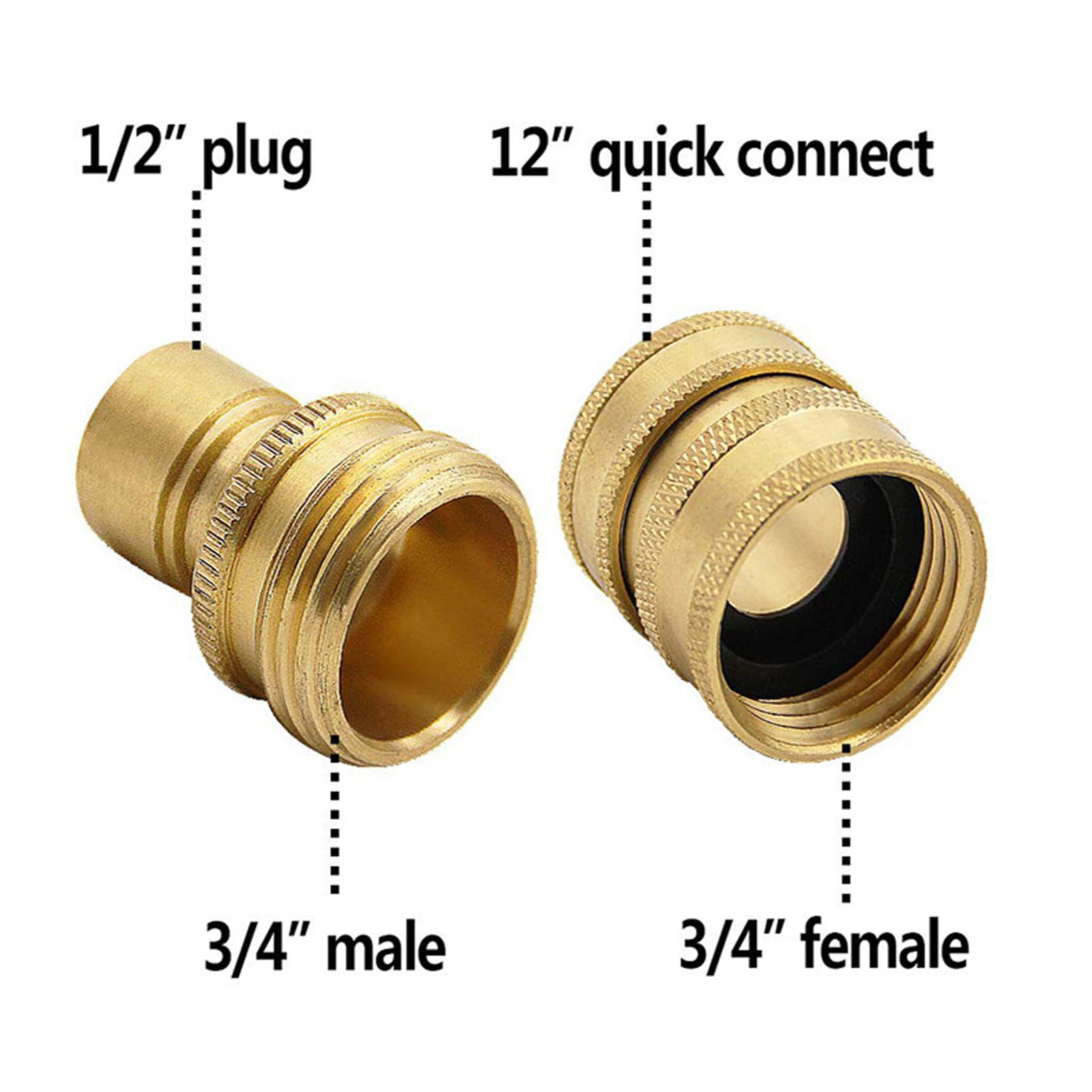 Valvola Di Chiusura Per Tubo Da Giardino In Ottone Da 3/4 Di Pollice - Rubinetto Con Connettore E Manico Ergonomico - Teensery - 2