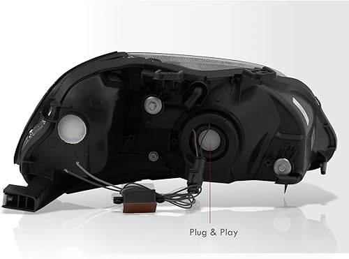 Miniatura 7 de AJP Distributors Carcasa negra lente transparente de esquina LED DRL luces de cabeza de conducción parachoques luces intermitentes Asamblea par