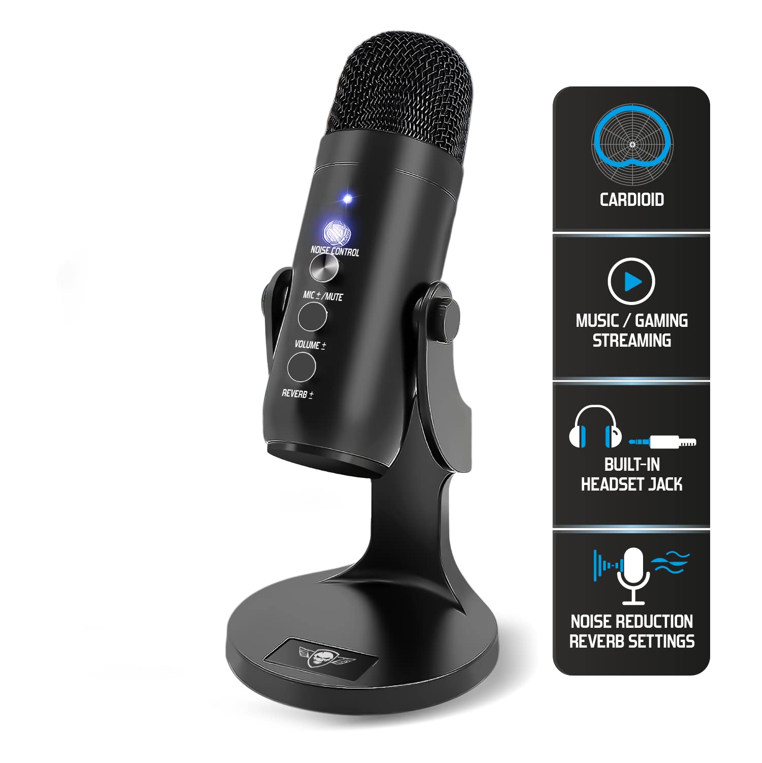 Spirit Of Gamer - EKO 700 - Microphone de Jeu cardioïde avec Support antidérapant - Idéal pour l'enregistrement Vocal, Le Streaming, Le podcasting et ASMR - Compatible PC Gamer et Mac