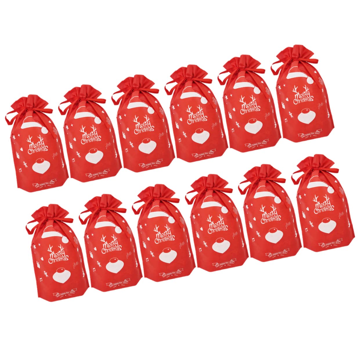 ABOOFAN 2 Set 12 Pz Borsa Morbida Sacchetto di Caramelle con Nastro Sacchetti di Biscotti di Natale Sacchetti di Caramelle Natalizie Borsa Regalo di Natale Natalizia Coulisse Stoffa