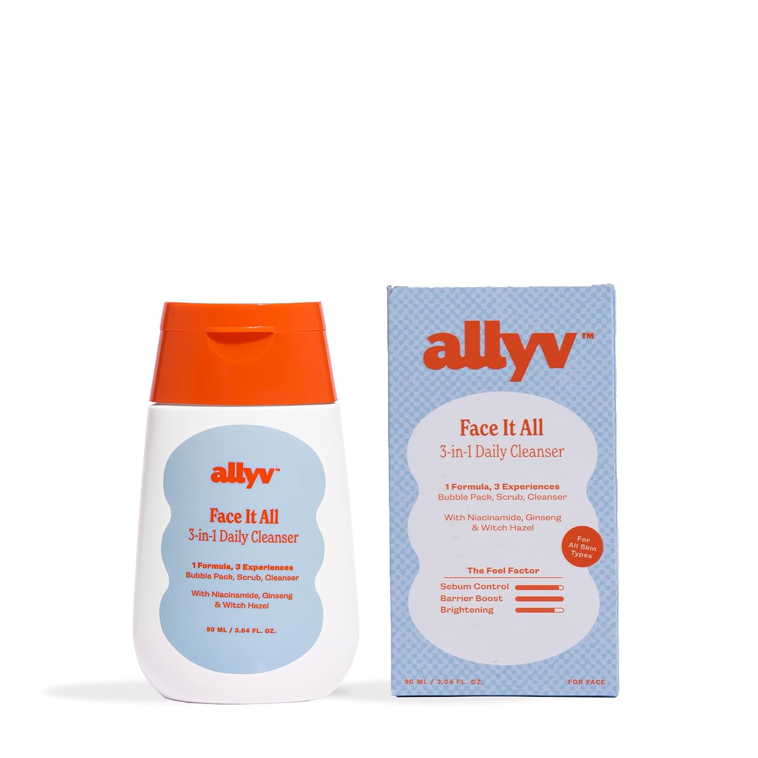 Allyv Face It All 3-in-1 Daily Face Cleanser – Bubble Pack, Scrub & Cleanser with Niacinamide, Ginseng & Witch Hazel, Sebu... - Review, Price and Buying Guide