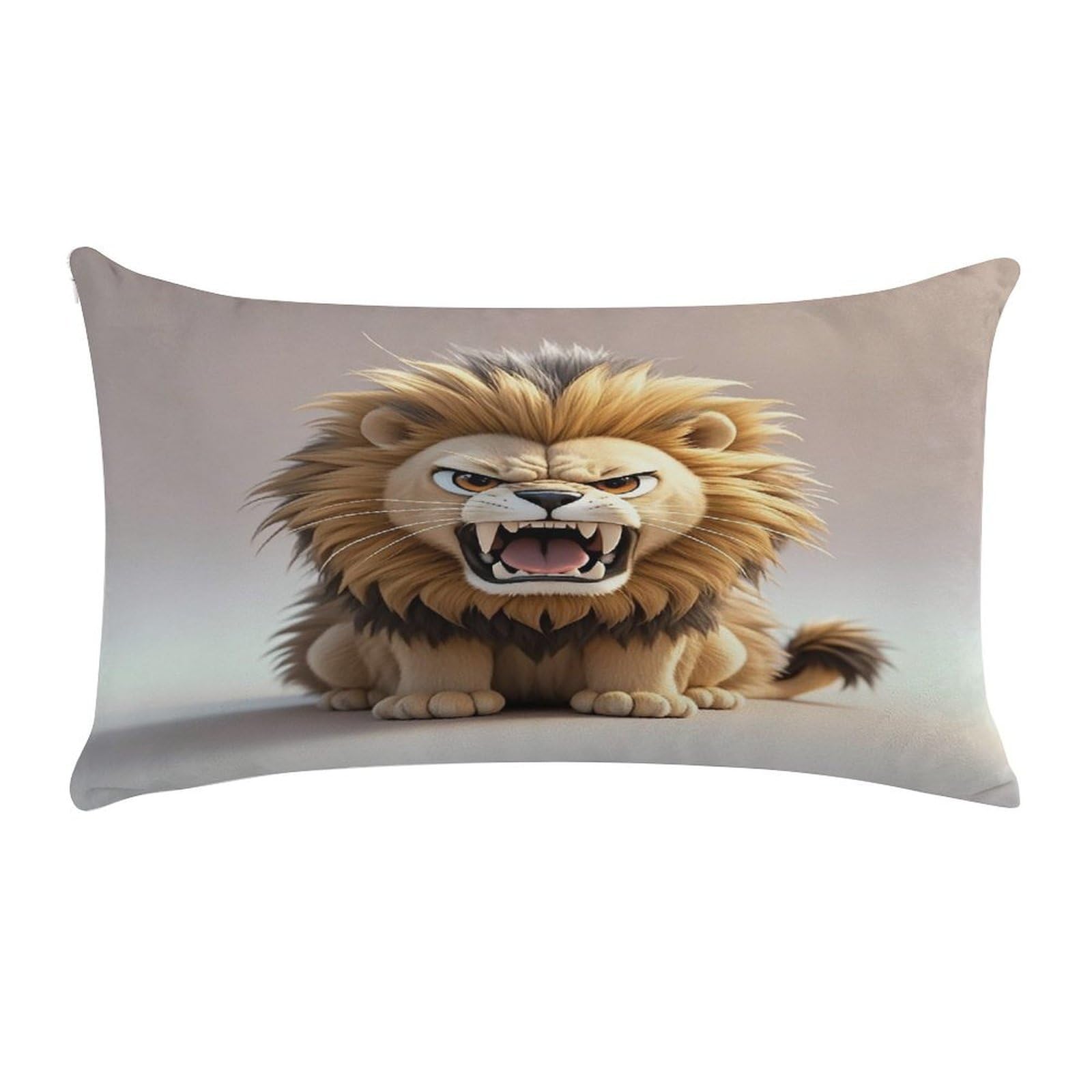 Lion Lumbar Throw Pillow Cover Soft Plush Cushion Case Farmhouse Long Throw Pillowcase Decorative Pillow Case Cushion Covers for Sofa Living Room Couch Bed Decor 12 X 20 Inch