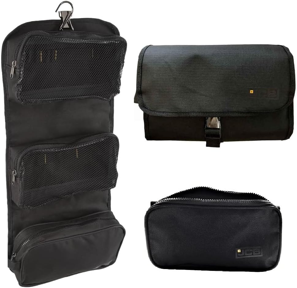Mens Wash Bag Hanging Travel Toiletry Organizer (Black) : Amazon.co.uk ...