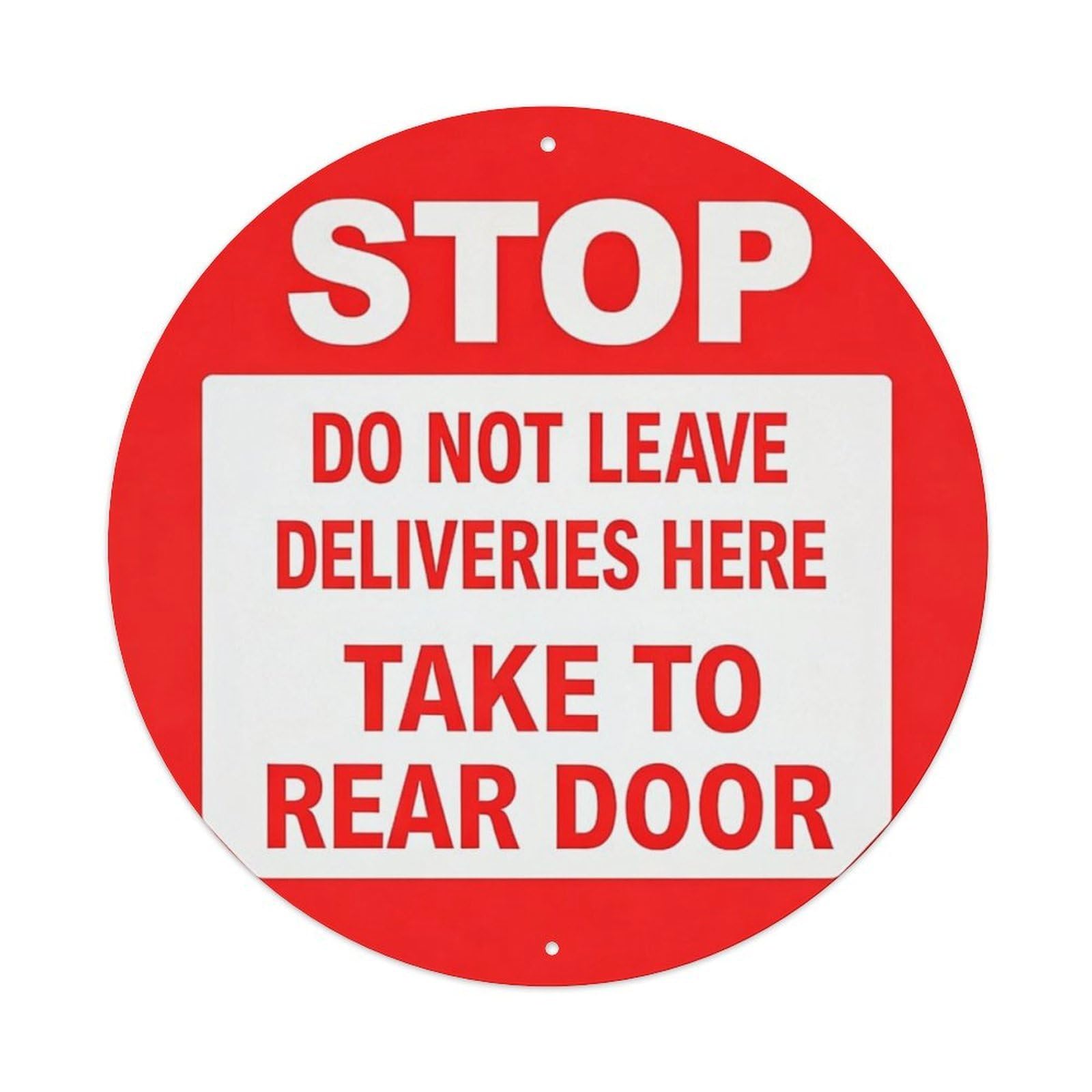 Stop Do Not Leave Deliveries Tin Sign Metal Poster Vintage Metal Signs for Home Man Cave Bar Cafe Kitchen laundry room Wall Decorations 8x8 inches