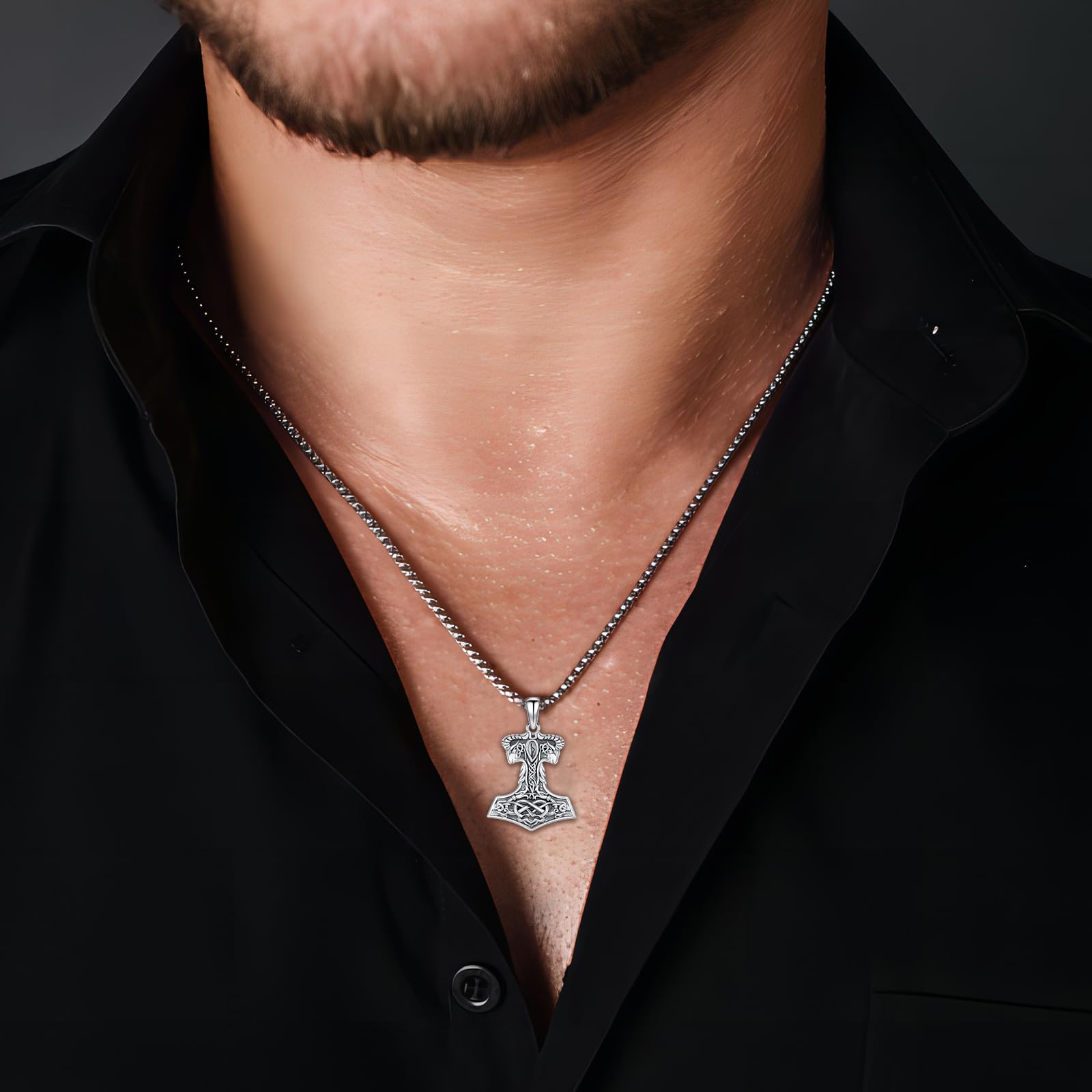Kreuz Halskette für Herren 925 Sterlingsilber St. Christophe/Nagel/Atheist/Allah/Yahweh Anhänger Halskette mit Schutz Amulett Schmuck für den Ehemann