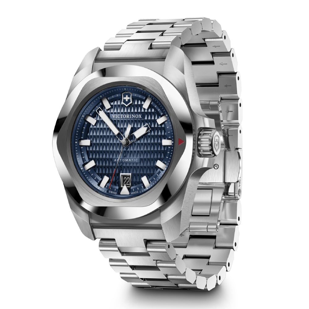 VictorinoxMen's I.N.O.X. Auto 41, SIR, BLE dial, SST bezel, 200m Water Resistant, ISO 1413 Shock Resistant Watch
