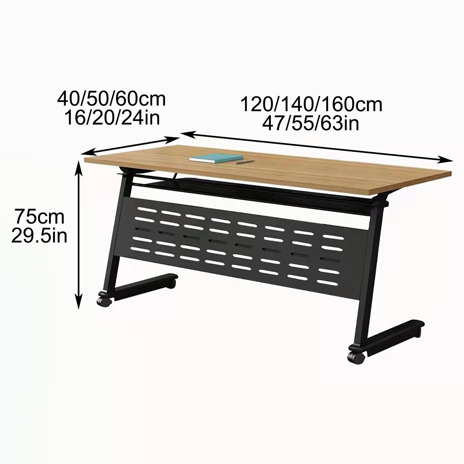 Tavolo da conferenza pieghevole portatile, 140 x 75 cm, salvaspazio, facile da installare, ideale per riunioni in ufficio, sessioni, eventi e raduni, design versatile e elegante