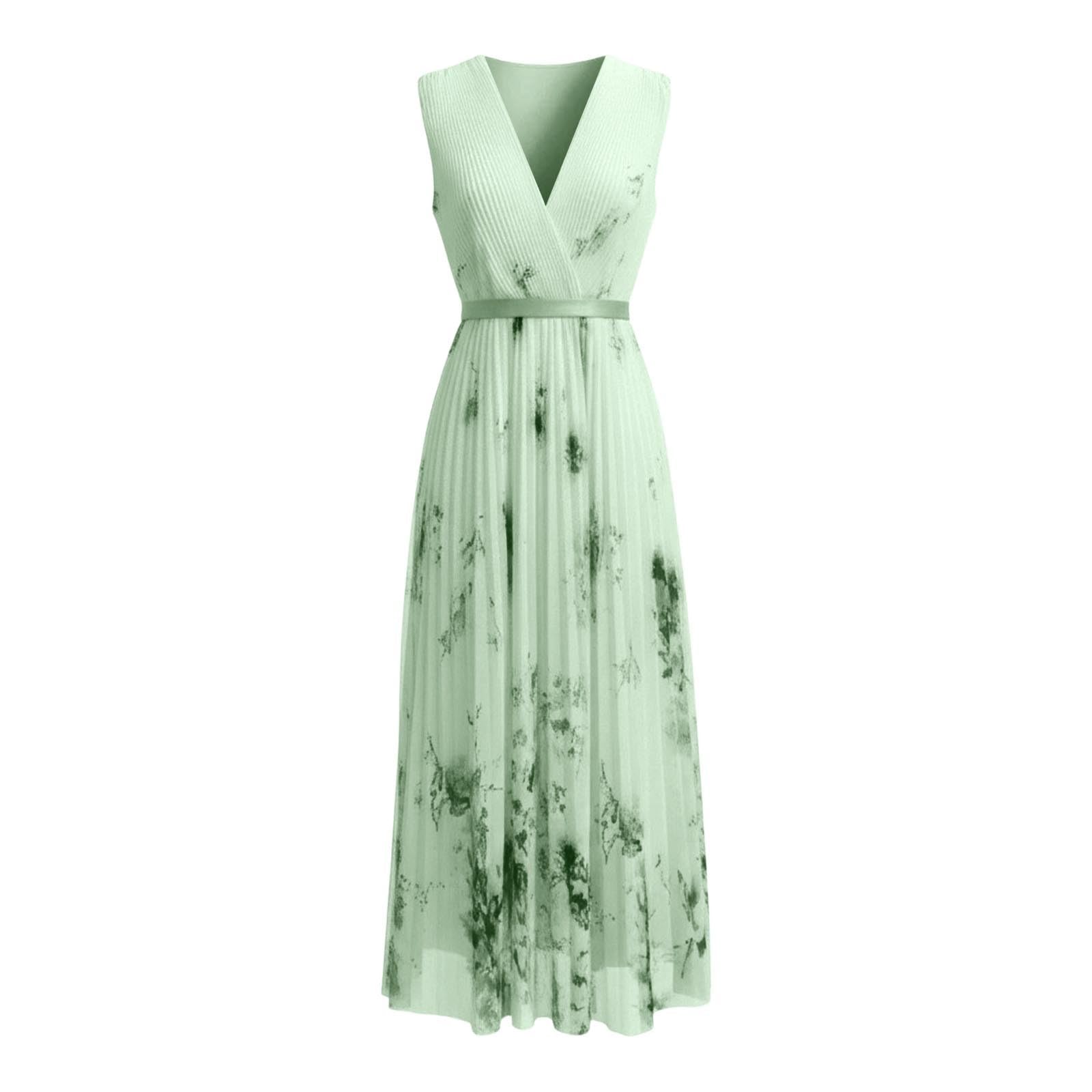 Vestido sin Mangas Estampado Moda, Floral Fluido Salidas Verano Mujer