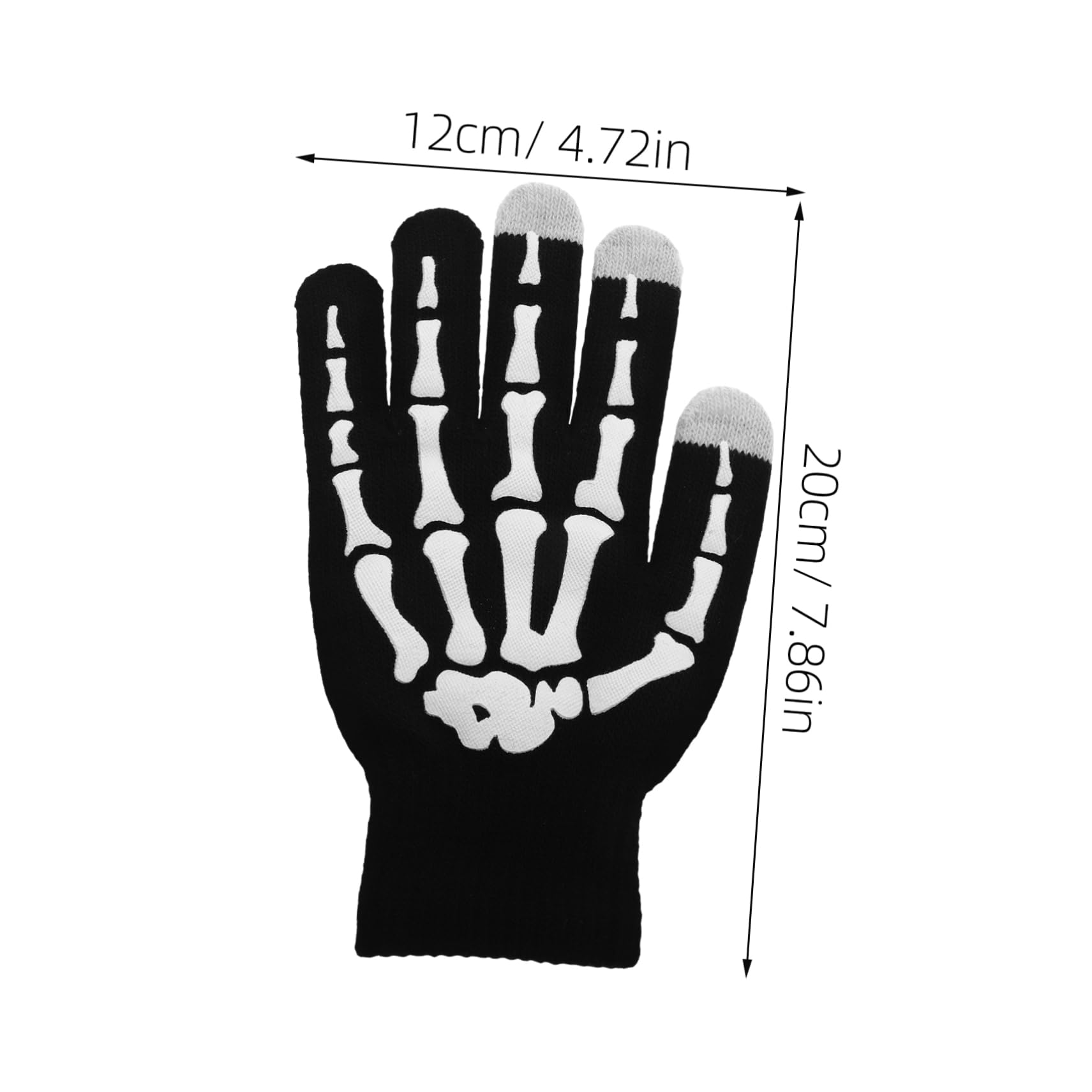 Abaodam 2Pcs Skeleton Touchscreen Gloves for Men Women Cold Weather Protection Warmth for Outdoor Activities Biking Running Driving Halloween Themed Full Finger Gloves