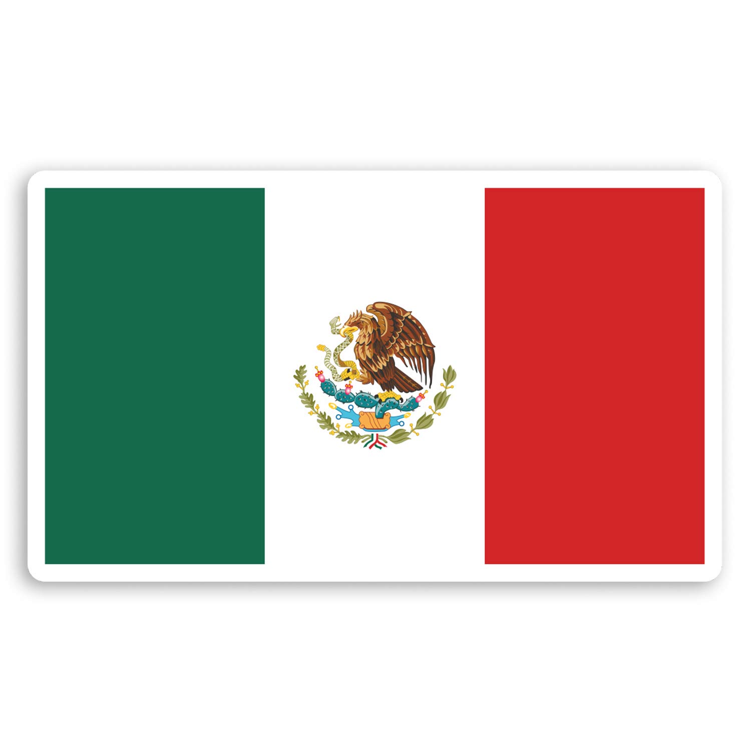 Destination Vinyl Ltd Multi 2 X 10Cm Mexico Flag Vinyl Stickers - Mexican Travel Luggage Sticker #31071 (10Cm Wide)