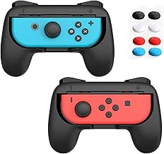 HLRAO Grip Handle Accessories Compatible with Nintendo Switch Joy-Con Controller, Handle Kit Gamepad Replacement for Nintendo Switch Joy Cons with 8 Pack of Thumb Grips.