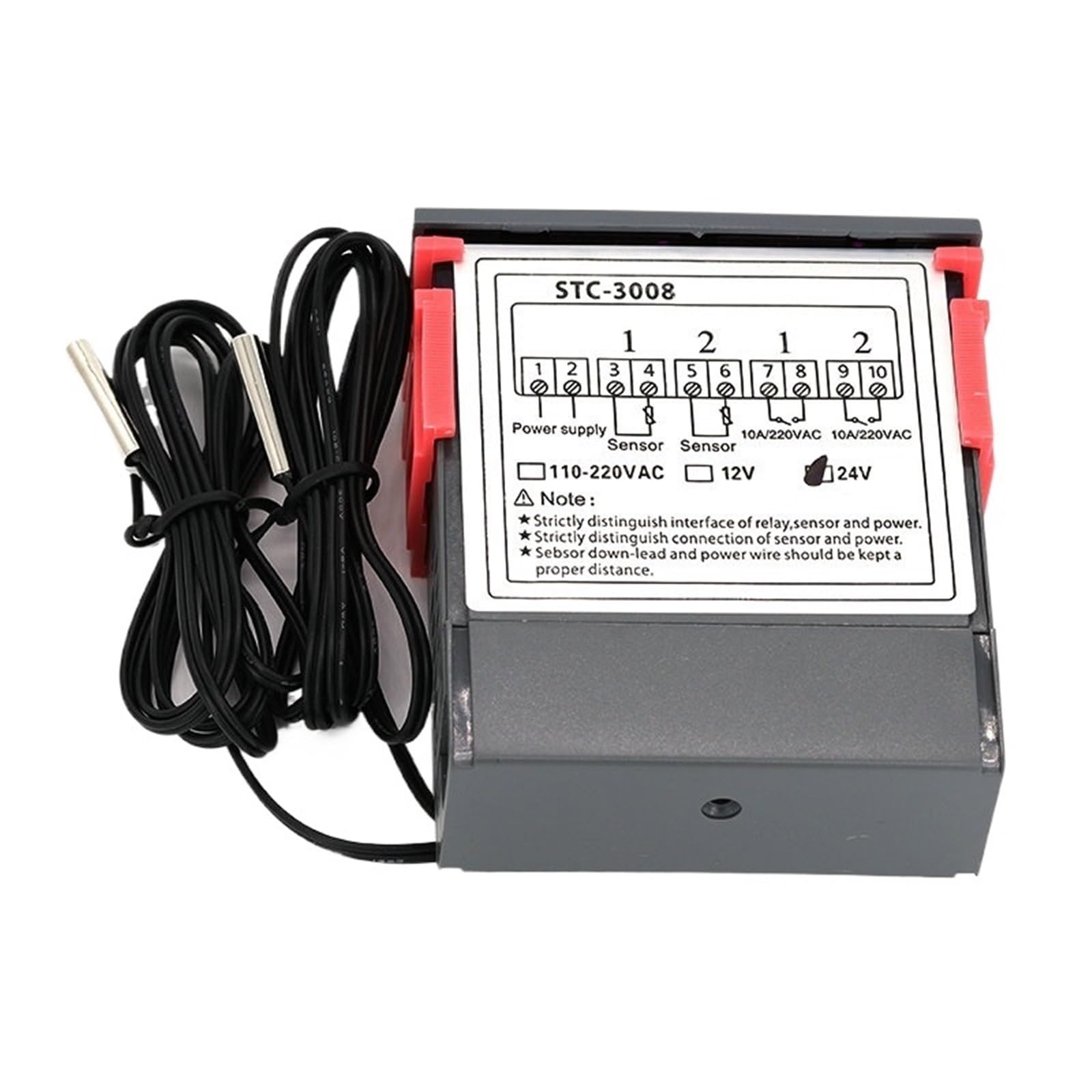 1pcs Dual Digital Temperature Controller Two Relay Output 12V 24V 220V Thermoregulator Thermostat With Heater Cooler(AC 110-220V)