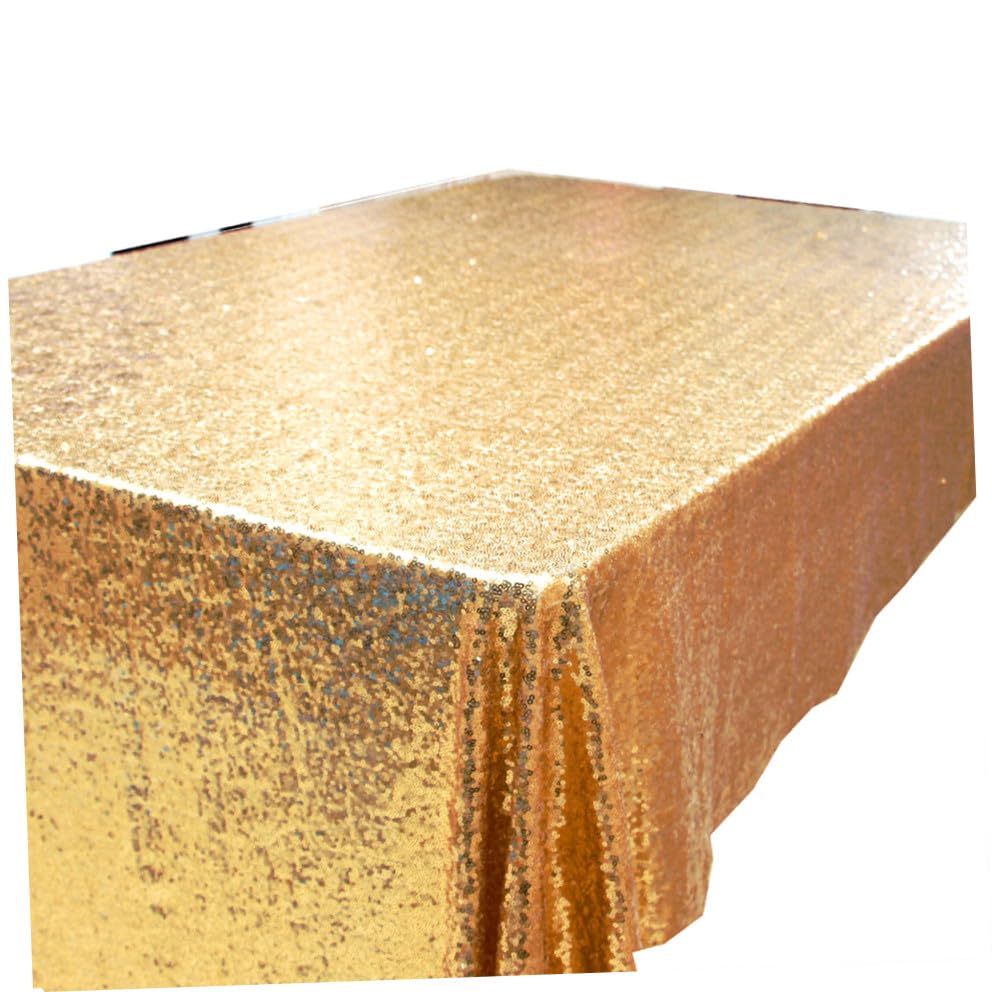 Nappe pailletée dorée haut de gamme en polyester décoratif de réception