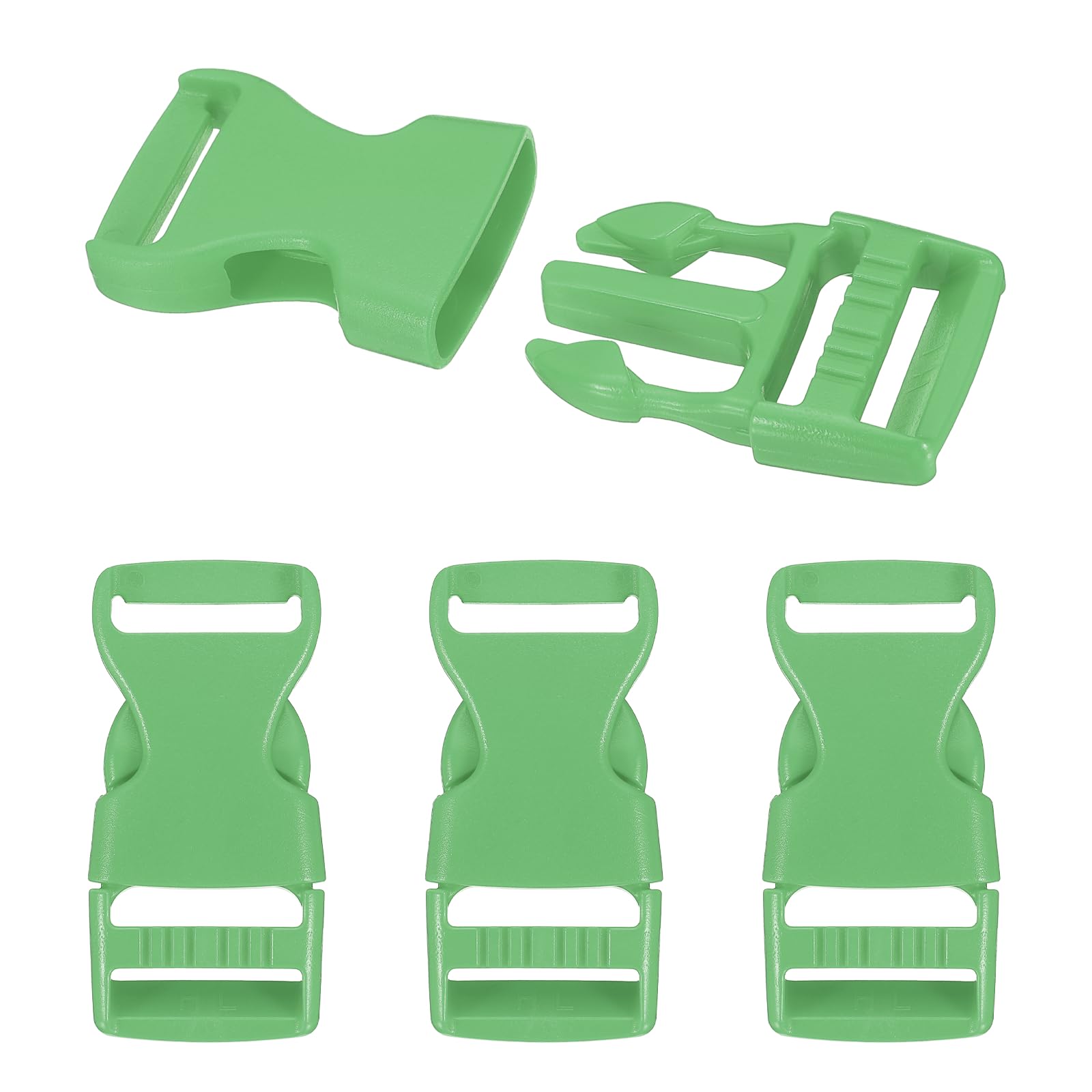 PATIKIL 4 Pcs 1" Quick Side Release Buckle Plastic Buckle Clip Green