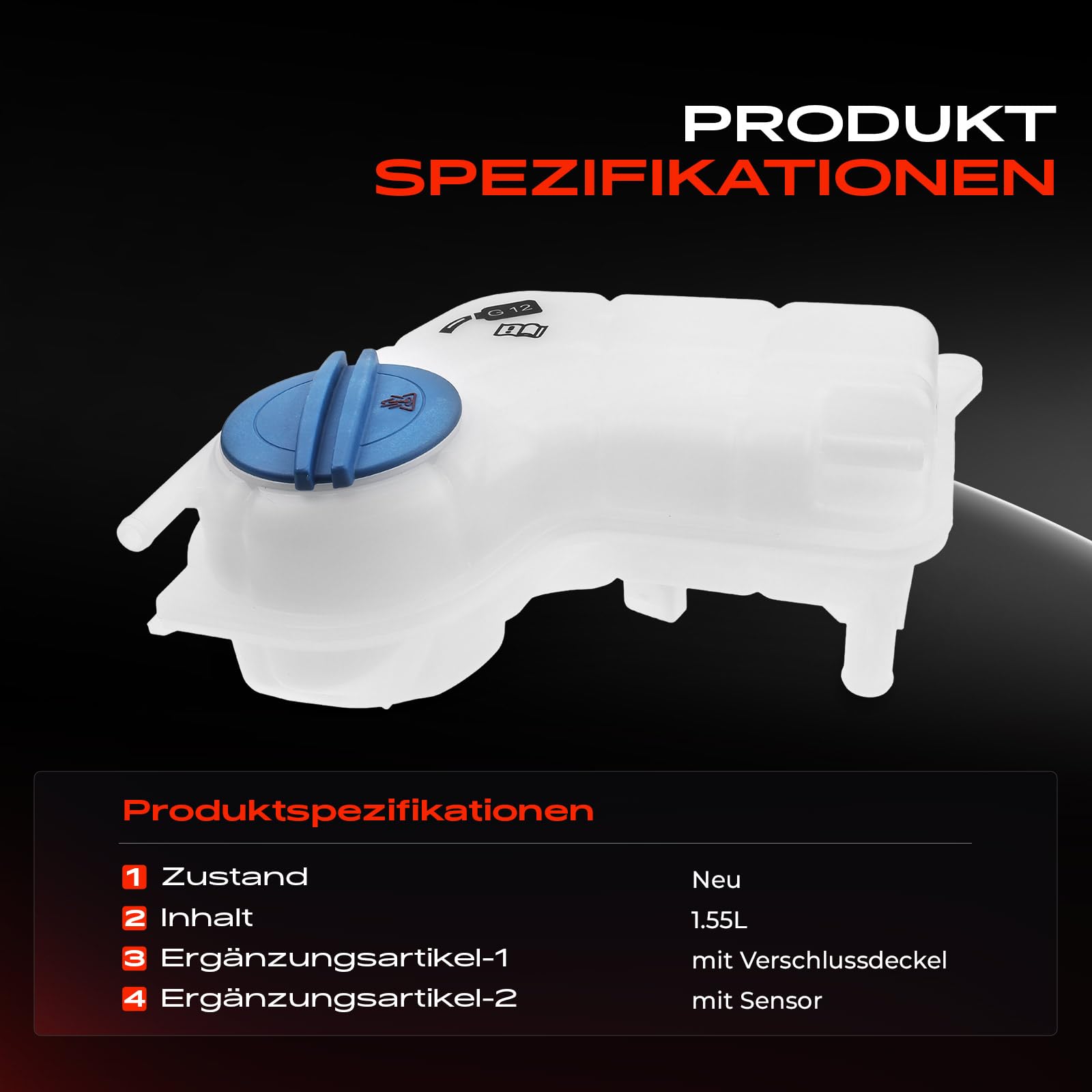 Frankberg - Vaso Di Espansione Refrigerante Per Audi A4 (B6/B7) E A6 (C5) 2000-2008, Con Tappo E Sensore, Codice 8E0121403