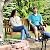 Sunnydaze 2-Person Outdoor Bench for Front Porch or Park - Wooden Teak Patio Garden Bench with Backrest - 675 lb Weight Capacity - 60"