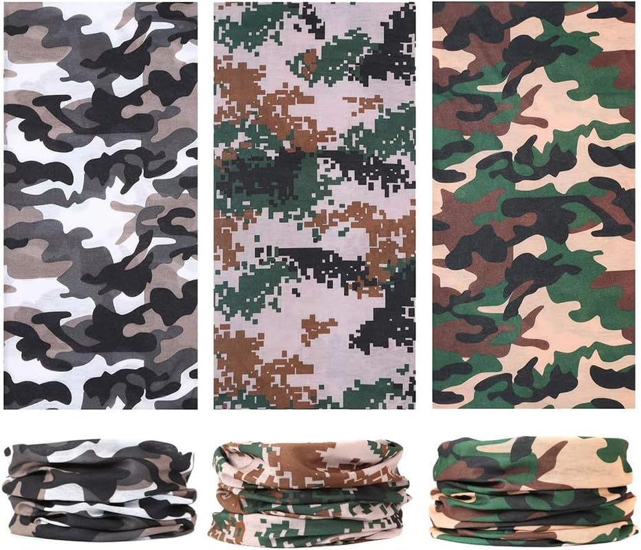 Image of CHACKO Breathable Neck Gaiter Face Scarf Mask for Men Women Hiking, Cycling, Sports, Fishing, Sun UV Protection Bandana 6 Pack