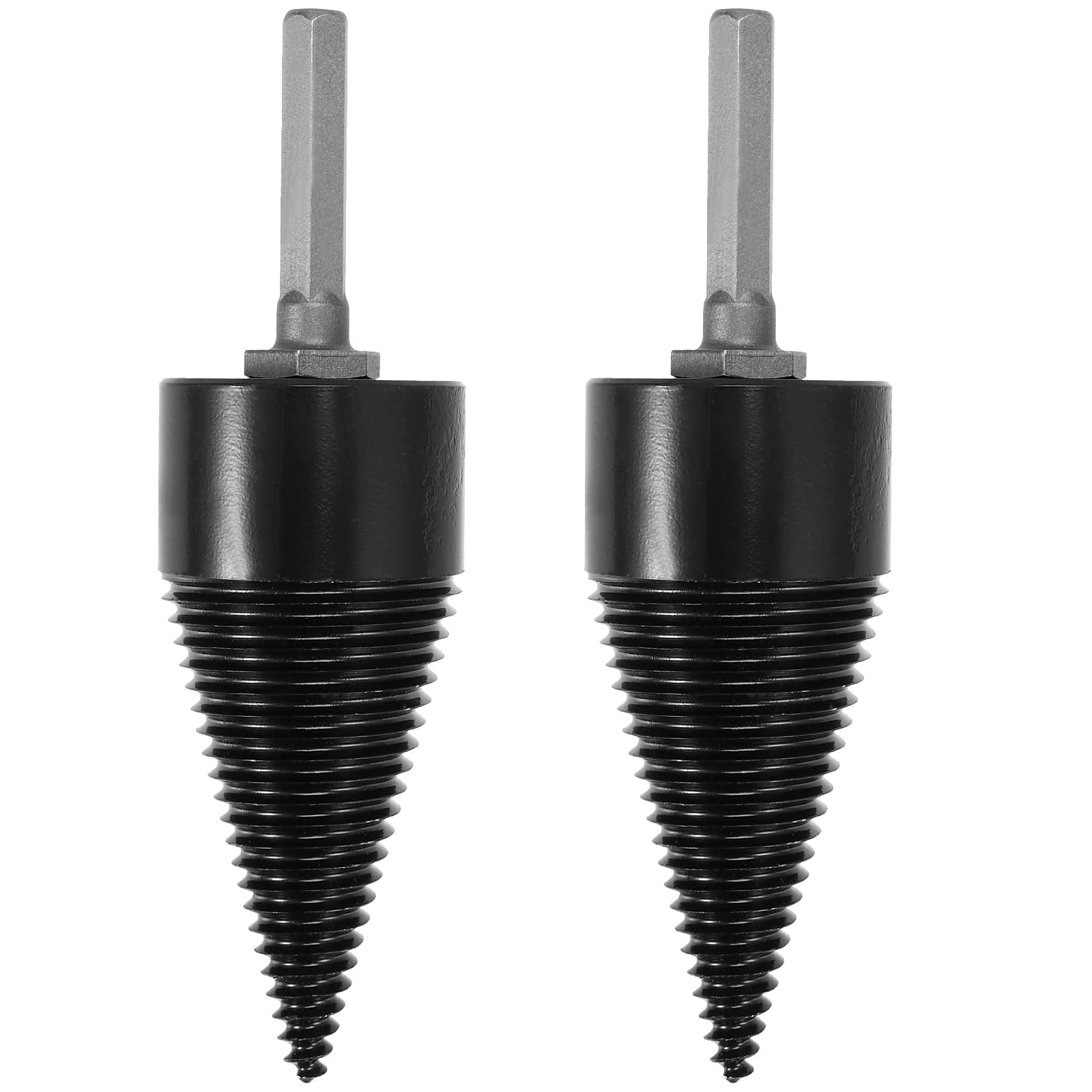 JEUIHAU Lot de 2 forets à bois de chauffage de 42 mm, tige hexagonale, perceuse portable et robuste pour couper le noyer, le chêne, le sycomore, le noyer