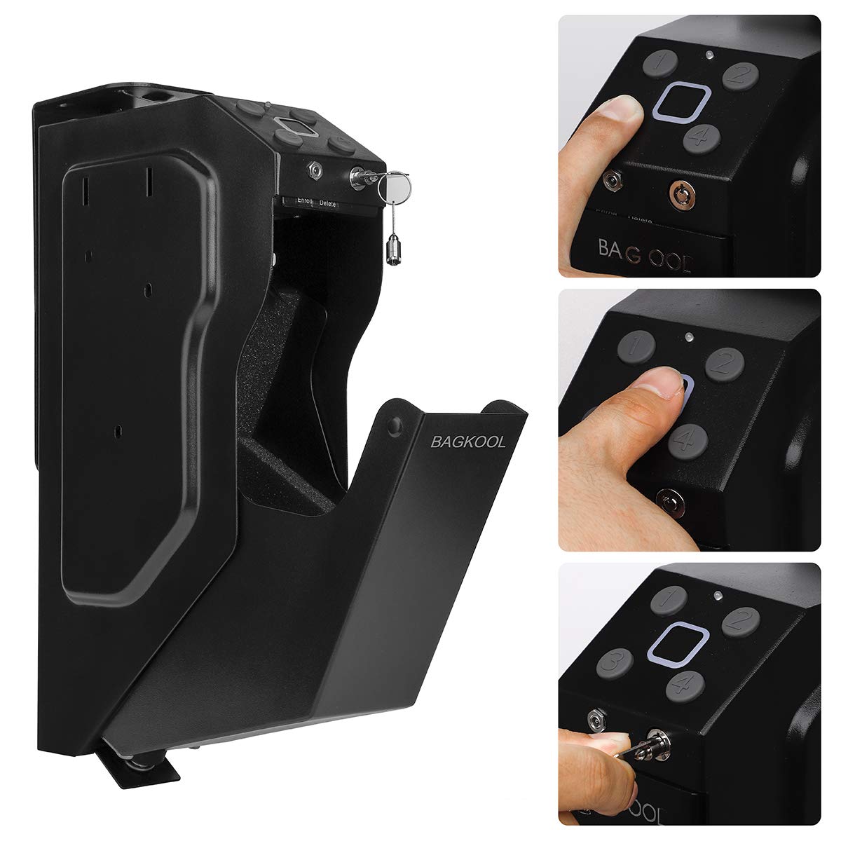 Buy BAGKOOL Pistol Safe, Portable Metal Travel Gun Safe Handgun Lock