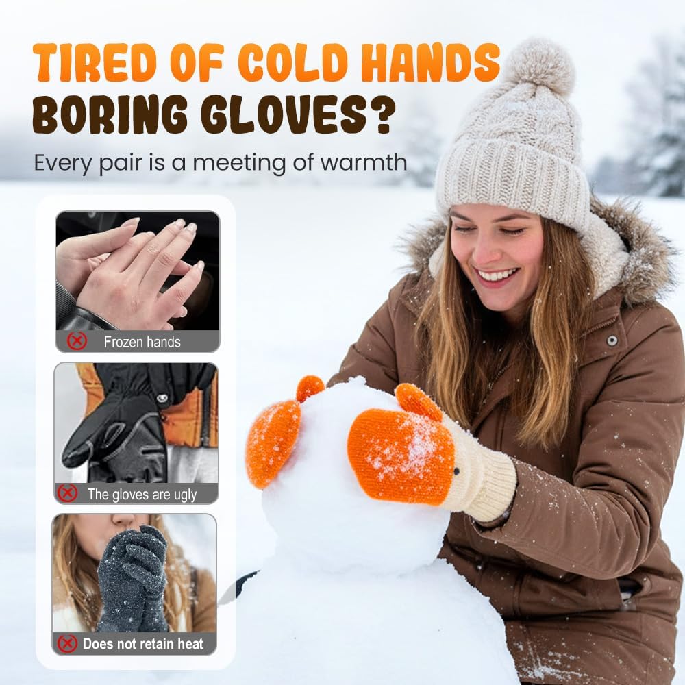 AIIONP Silly Goose Gloves, 2026 New Cute Winter Goose Mittens with Warm Soft Lining Gift for Women Cold Weather Gloves