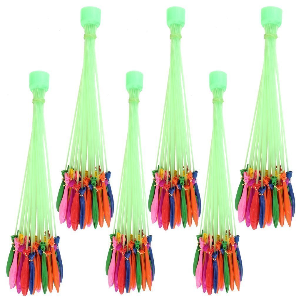 PARTISH Cotton Holi Water Magic Balloons L Set Of 6 Bunch L 222 Baloons L Multicolour L Quick Fill And Auto Tie In 60 Seconds With Universal Tap Adaptor