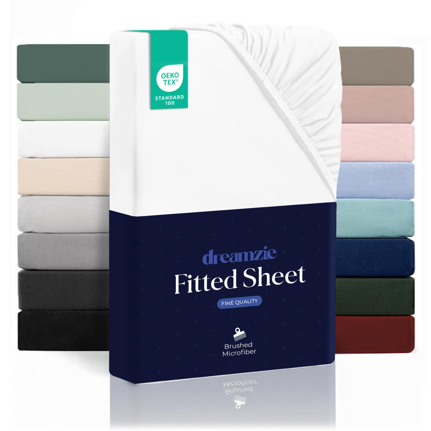 Dreamzie - Fitted Sheet 180 x 200 cm | Soft Microfibre - For Thick Mattresses - Oeko-Tex | Comfort, Breathability, Easy Care - White