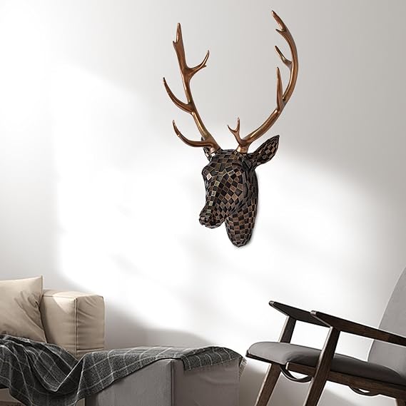Deer Head Wall Decor, Hanging Wall Sculpture, Home Decor