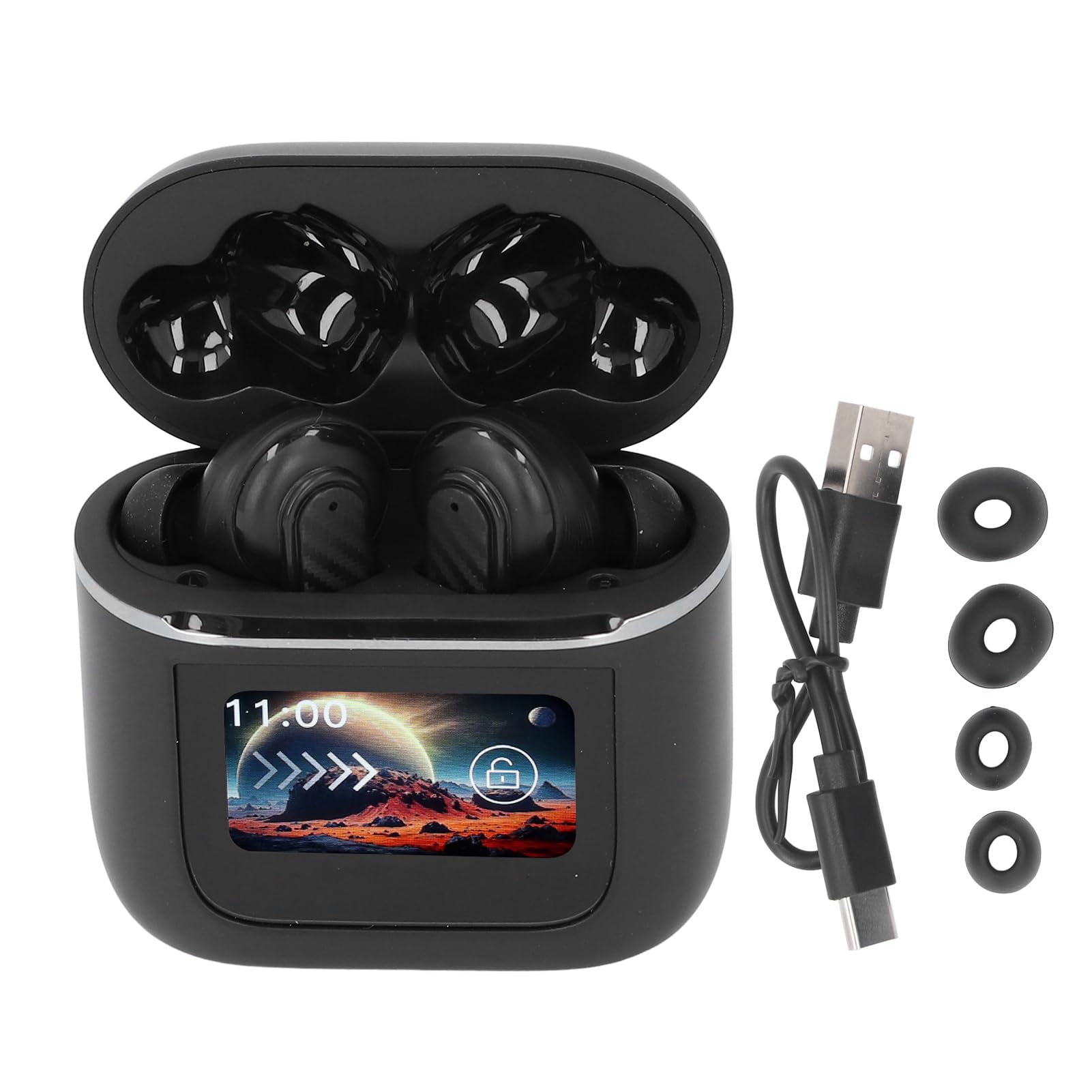 Auricolari Bluetooth HiFi Wireless con riduzione del rumore per corsa, sport e gioco, 2 unità (nero)