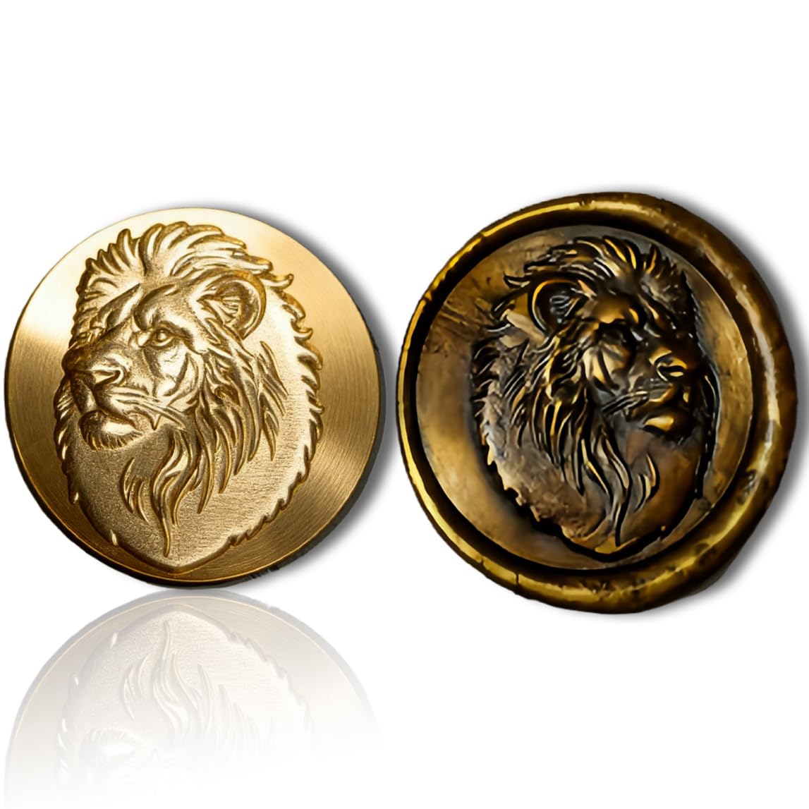 Mceal Wax Seal Stamp Head, 3D Embossed Relief for DIY Crafts, Wedding Invitations, Gift Wrapping,Animal Pet & Beasts Collection-Lion
