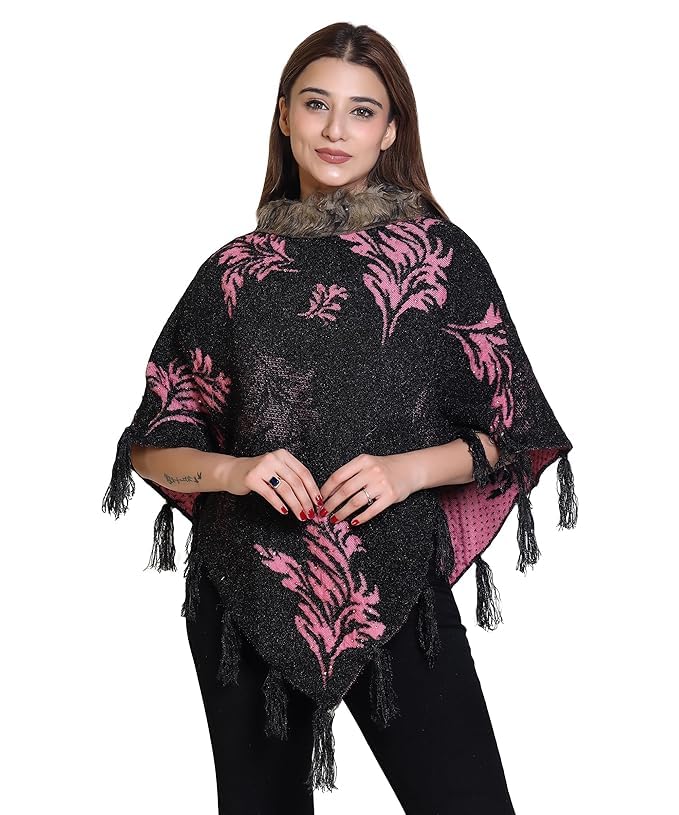 Sophisticated Fleece Designer Poncho_L-picture-26