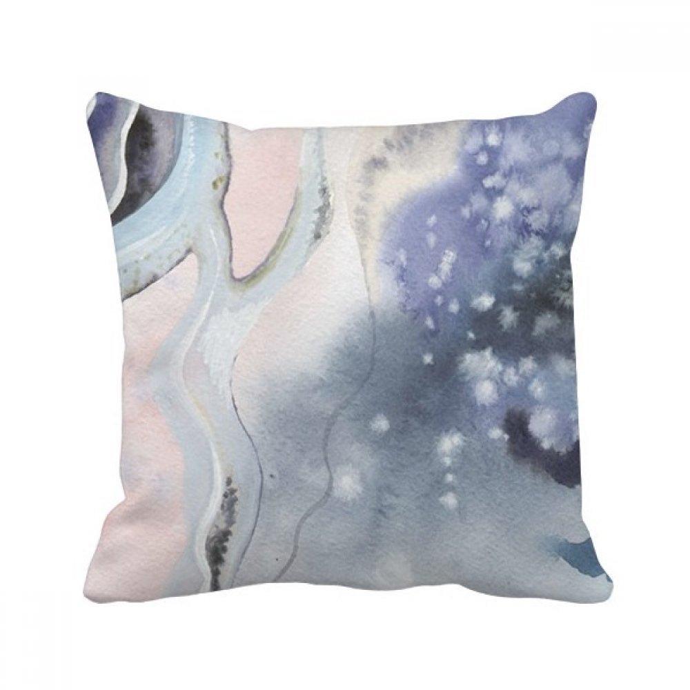 Housse de coussin encre aquarelle carrée au design abstrait multicolore pour canapé et fauteuil