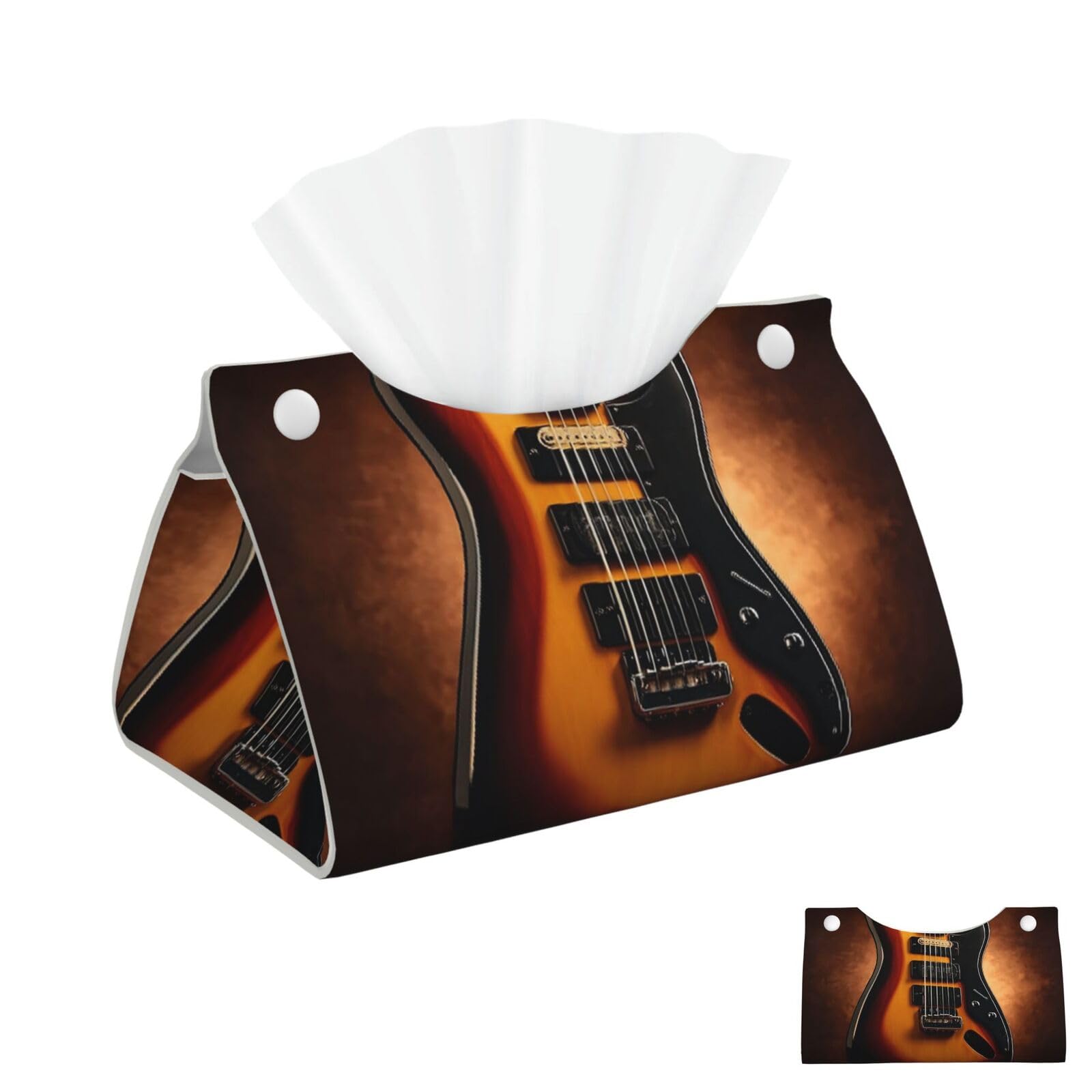 Instrumental Guitar Tissue Box Cover Square Cube Boxes