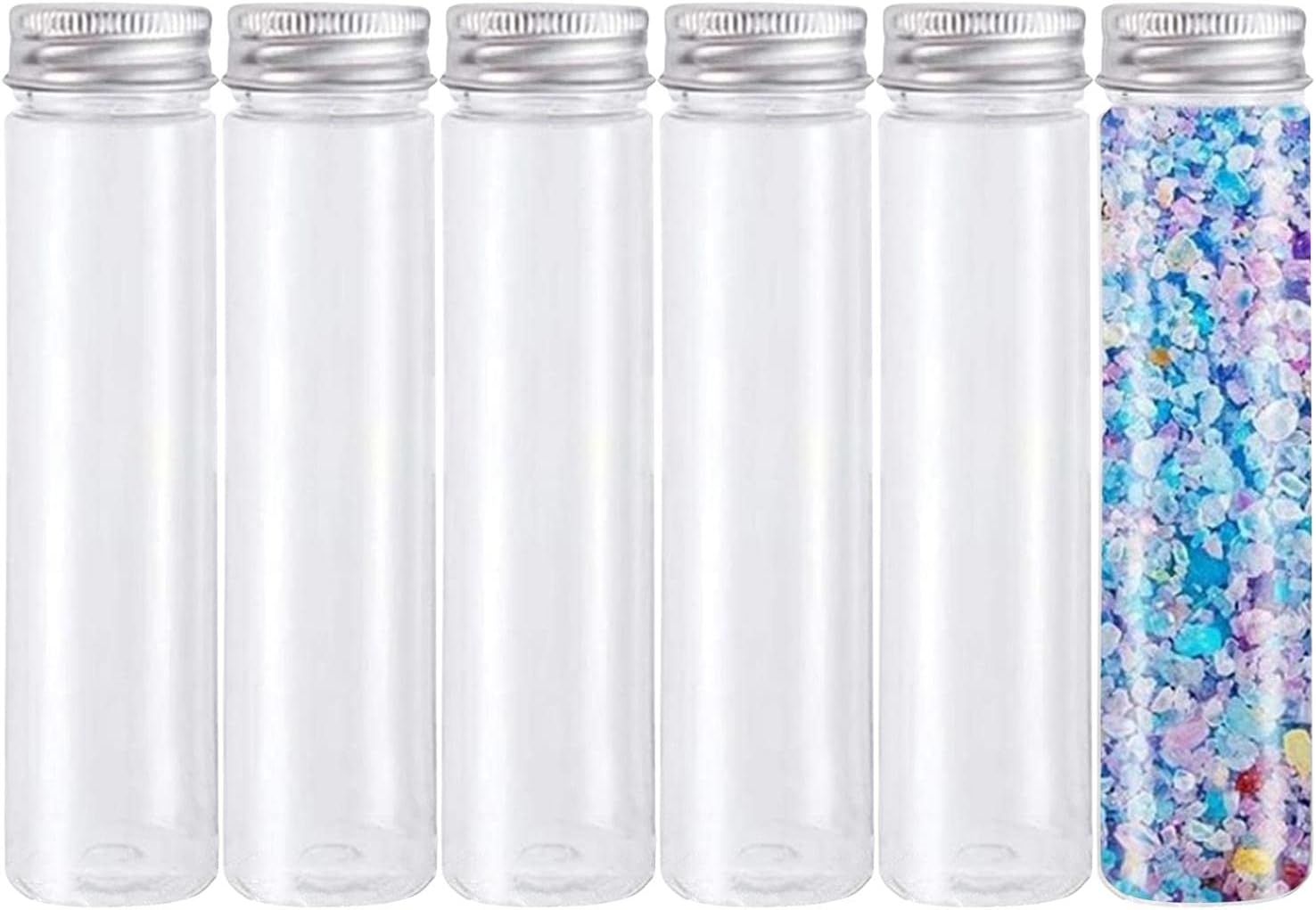 Plesuxfy Test Tubes with Lids 110ml Clear Plastic Test Tubes with