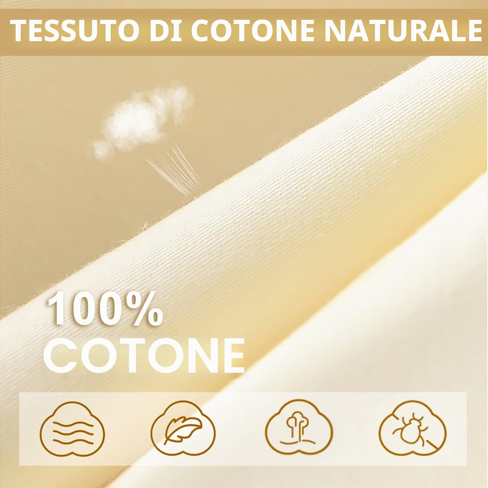 Custodie per Abiti in Cotone, Copriabiti Antipolvere, 3 Pezzi Di Custodia Porta Abiti Traspiranti Con Cerniera in Metallo, Copri Abiti Da Armadio per Pellicce, Visoni 100×58cm, Piatto