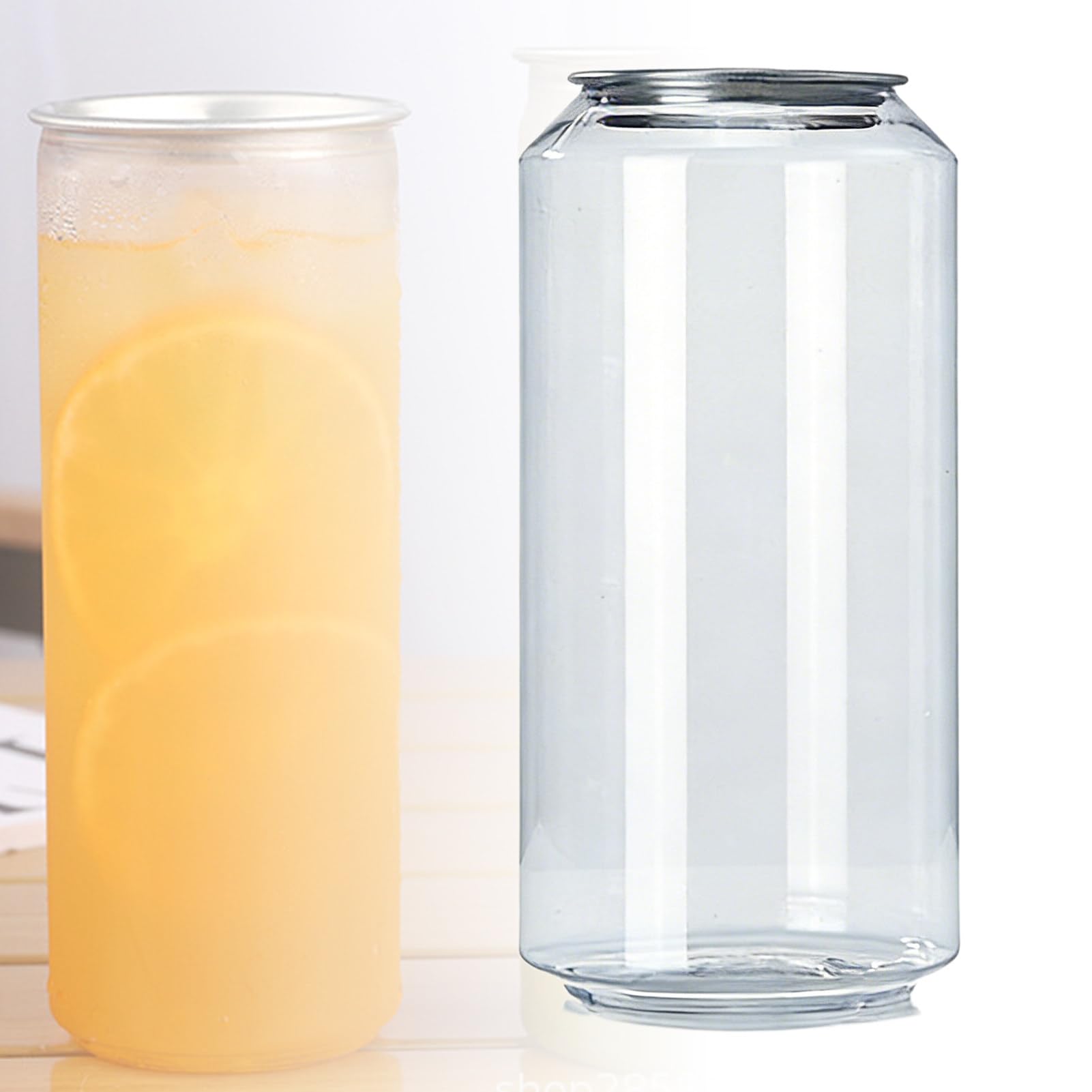 200-Pack Leakproof Disposable Plastic Can Sealer Cups with Aluminum Lids, PET Beverage Bottles for Boba, Smoothie, Compatible with Can Sealing Machine 700ml