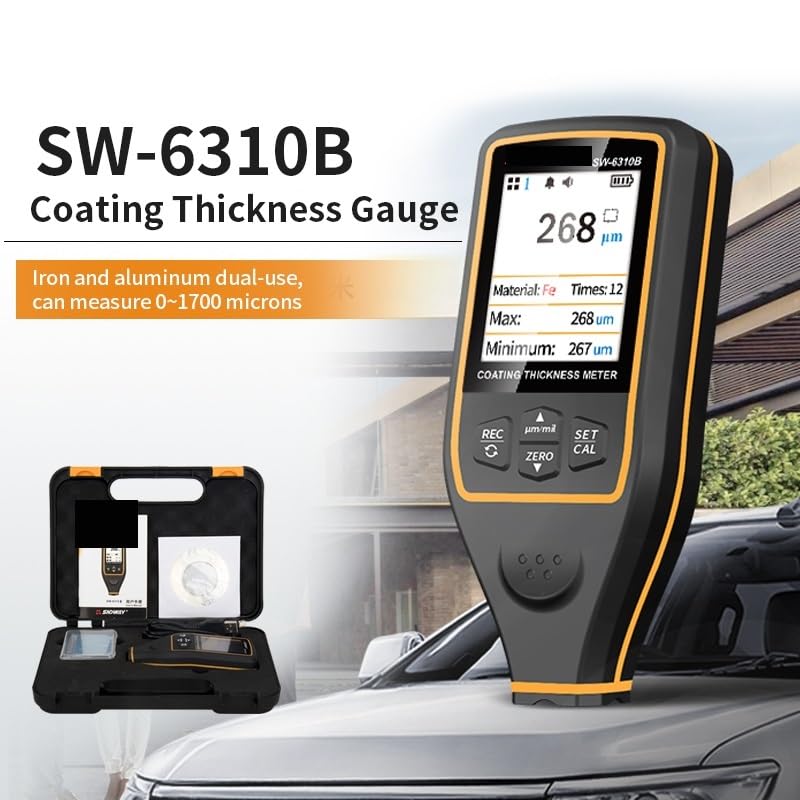Paint Thickness Tester, SW-6310A/B Coating Thickness Meter Gauge 1700um Car Paint Film Tester Ceramic Metal Coating Automotive Paint Micrometer(SW-6310A) miniatura 3