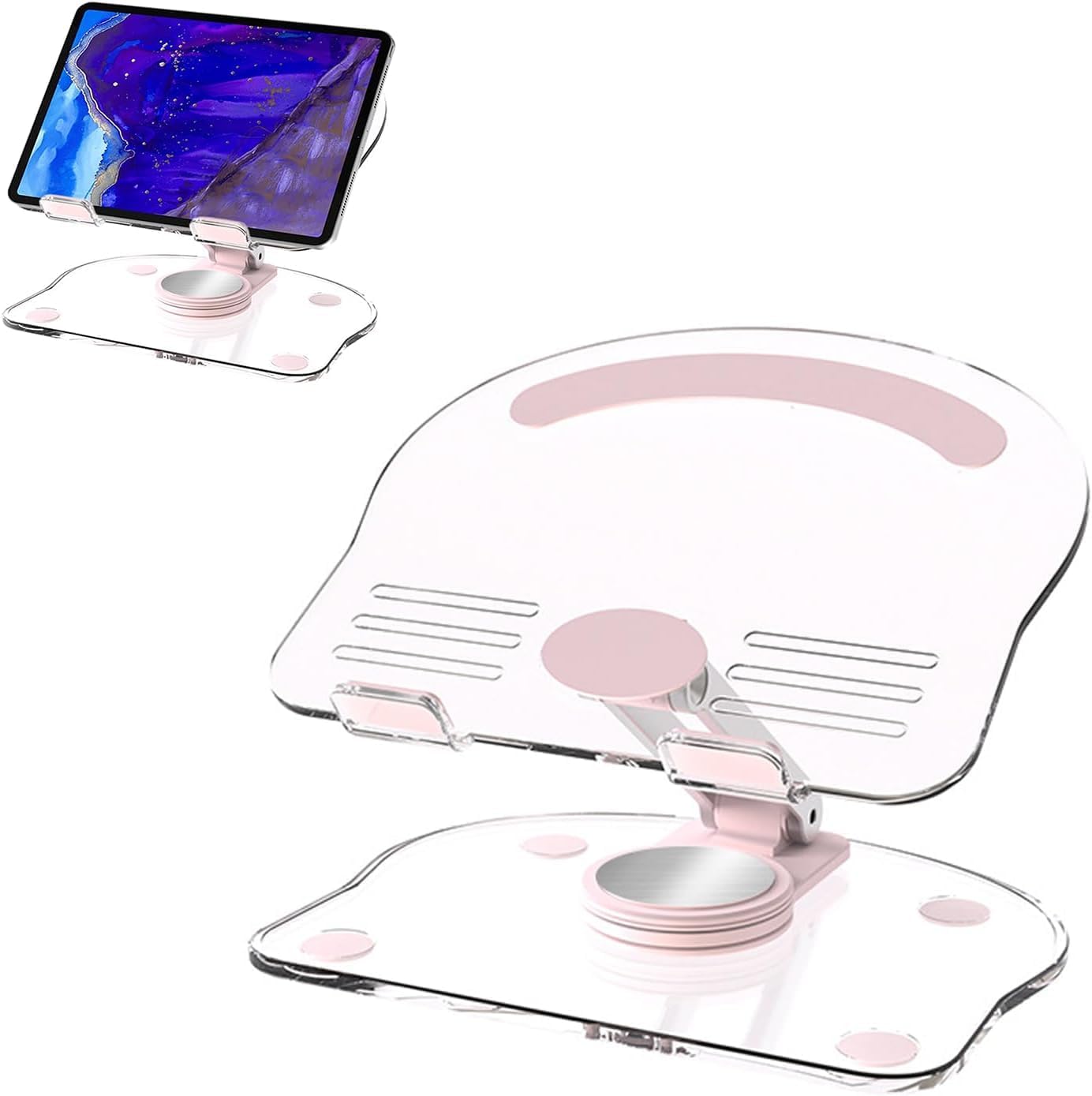 FUTRONICS 360° Rotating Acrylic Tablet Stand,Foldable Adjustable Transparent Tablet Holder for Desk Home Office, Compatible with 4-13" Mobile Phones and Tablets (B0D92HGR64) Amazon Price History, Amazon Price Tracker