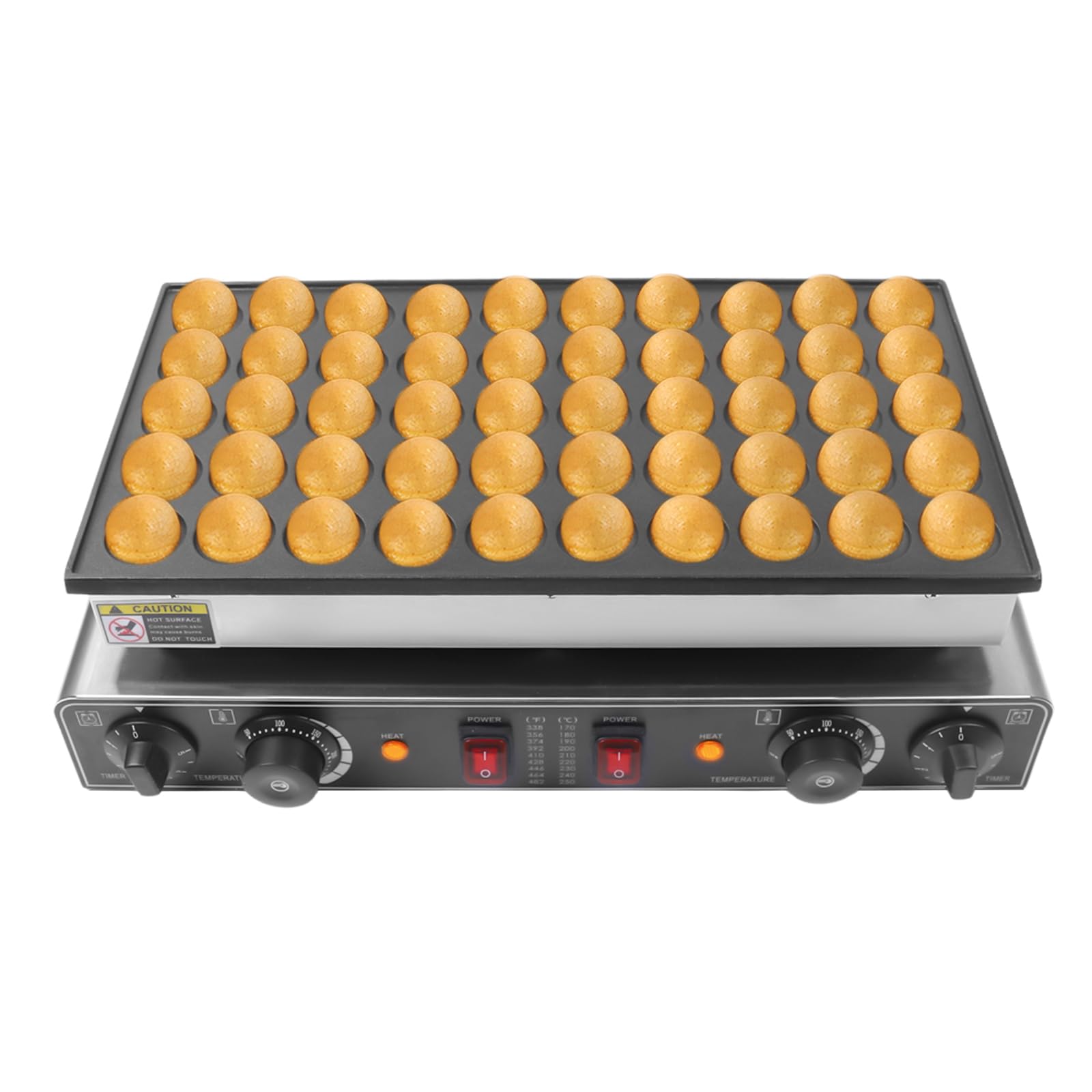 Gofres Comercial 220 V 1700 W Temporizador Antiadherente Temporizador Temporizador Temperatura Ajustable Lámpara de Control