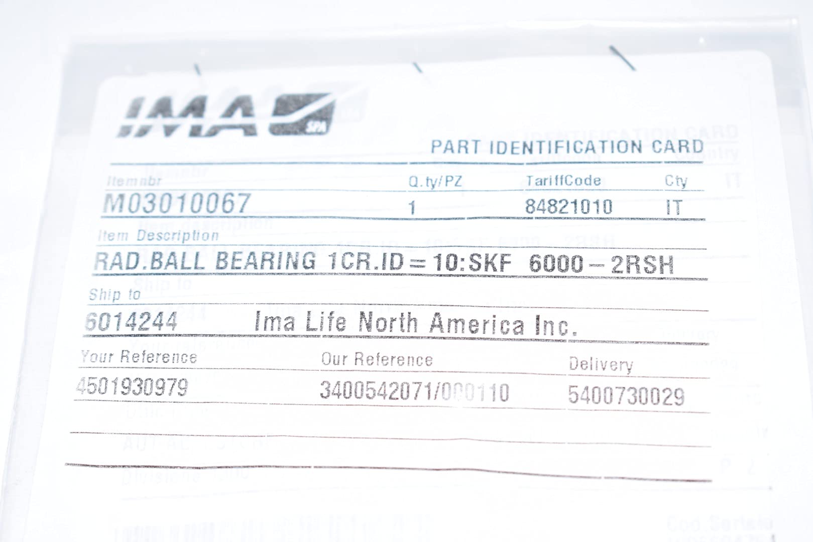 SKF 6000-2RSH 10 MM ID, 26 MM OD, 8 Width, C0 Internal Clearance, Double Sealed, Radial/DEEP Groove Ball Bearing - Round BORE