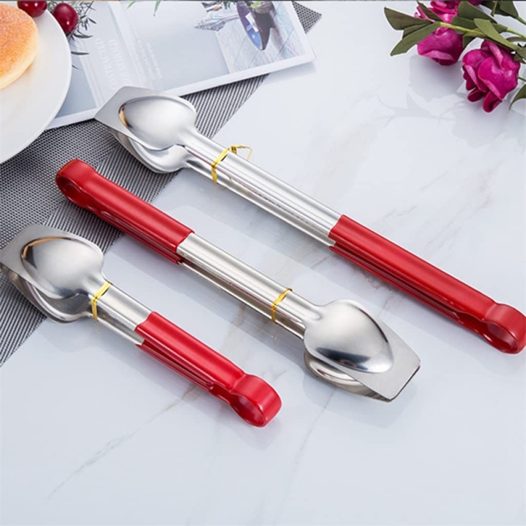 2pc Pinces de Cuisine Pinces de Cuisine en Acier Inoxydable Pinces de Service Accessoires de Cuisine ustensiles de Cuisine (Couleur : A, Taille : L) (AL)