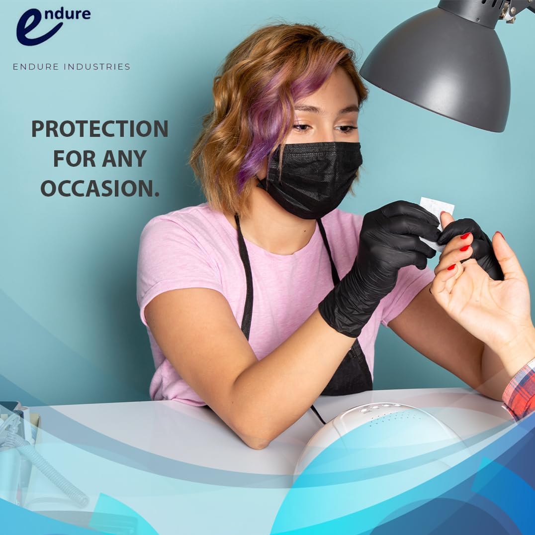 Black 6,5 MIL Nitrile Exam Gloves, Powder-Free Tattoo Disposable Gloves