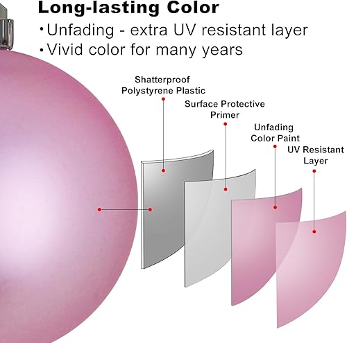 Vista 364 de 18 esferas medianas decorativas navideñas para árbol de Navidad, inastillables, para colgar, color púrpura, 2.5 pulgadas, paquete de 18