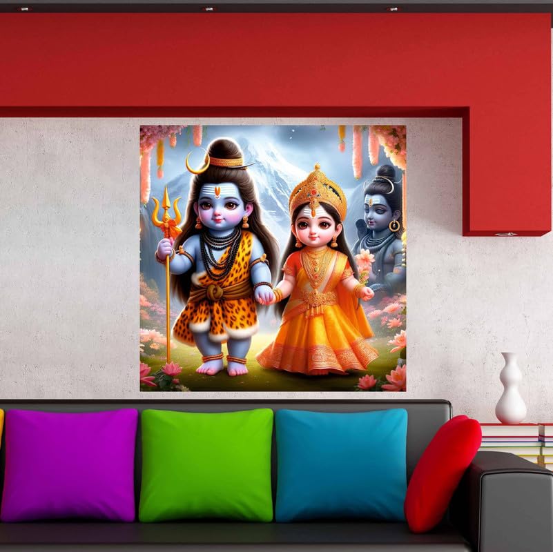 Image of British Terminal Cute little Bal Gopal Baby God Krishna| Kanha Ji | Laddu Lord Makhan Chor Painting Religious Poster for Pregnant Women for wall (matt thin vinyl,sticker,multicolor,unframed)| bj318