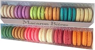 MacaronBites 24 Assorted French Macarons Gift Box - Handcrafted Gourmet Macaroons with Premium Flavors