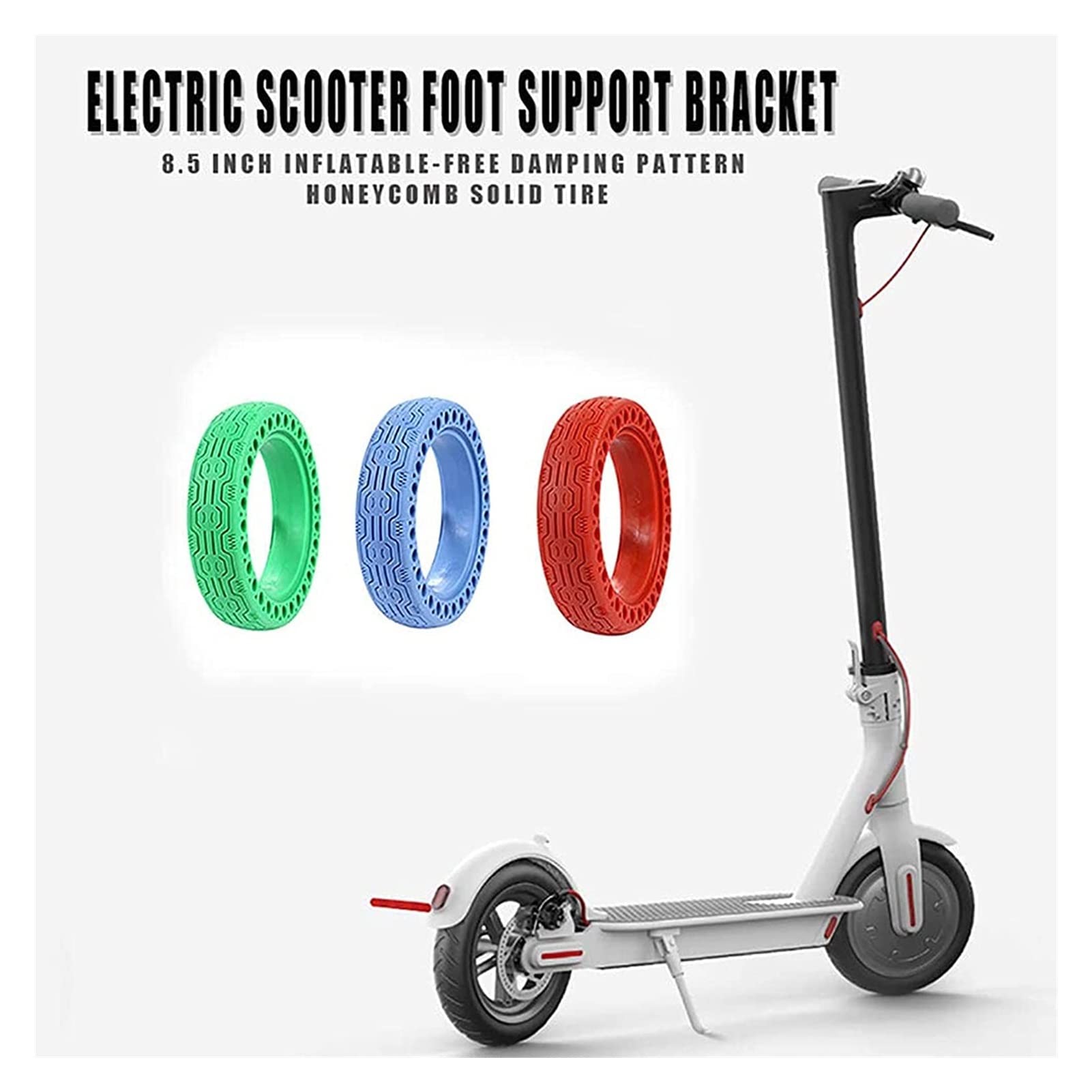 Pneu de Scooter électrique Pneus à Trous Pleins en Caoutchouc de 8,5 Pouces Pneu de Remplacement Non pneumatique pour Roues de Remplacement de Scooter électrique Pneus de Scooter (Bleu 1 pièce)