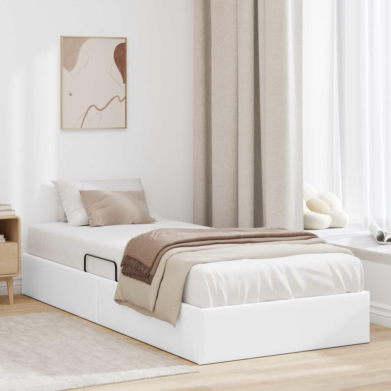 Hothingwell Ottoman Postel S Úlo⁄ištěm Bílá 90 x 200 cm